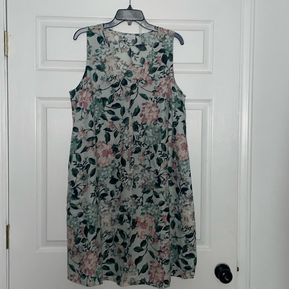 J Jill, Floral Print Linen Dress